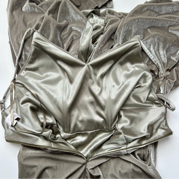 Revelry Rory Velvet Bridesmaid Dress in Sage Green Velvet - Picture 13 of 14